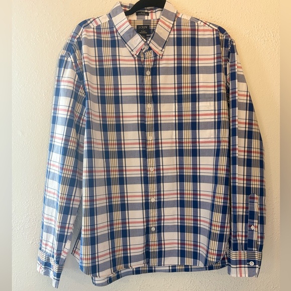 J. Crew Other - Preppy J. Crew  Plaid Slim Untucked Flex Washed Button  Long Sleeve Shirt XXL